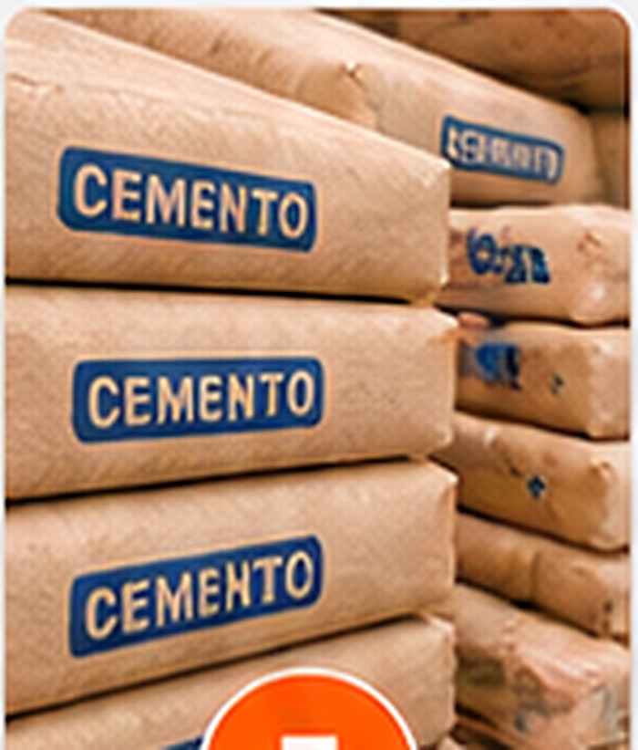 Sacos de cemento y materiales áridos